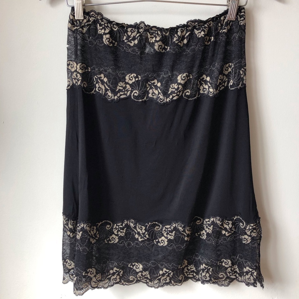 Vintage slip skirt sheer with lace detail festival Y2K lingerie Madonna